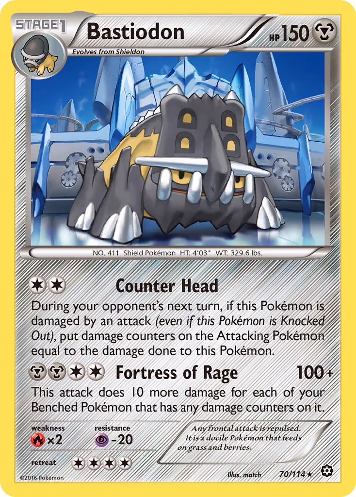 Bastiodon Pokemon card (70/114, Steam Siege)