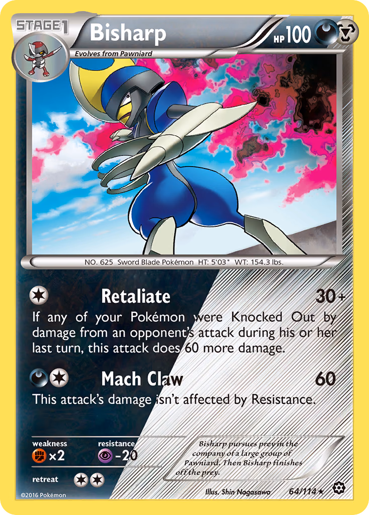 Bisharp Pokemon card (64/114, Steam Siege)