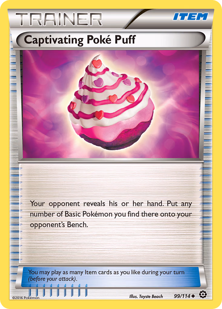 Captivating Poké Puff Pokemon card (99/114, Steam Siege)