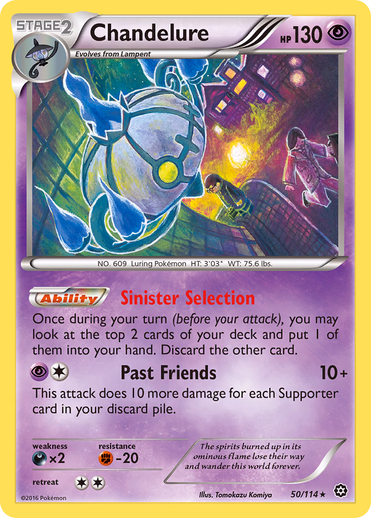 Chandelure Pokemon card (50/114, Steam Siege)