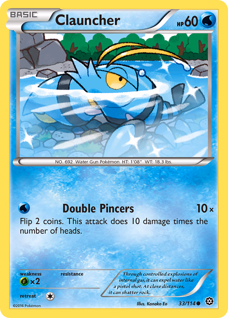 Clauncher Pokemon card (33/114, Steam Siege)