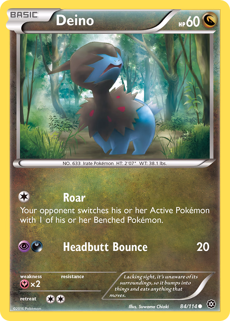 Deino Pokemon card (84/114, Steam Siege)
