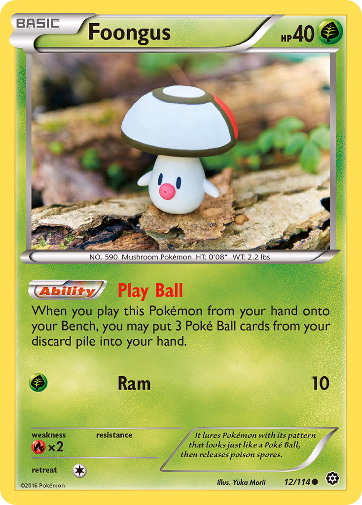 Foongus Pokemon card (12/114, Steam Siege)