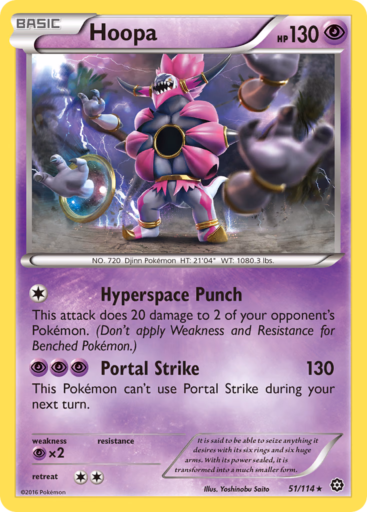 Hoopa Pokemon card (51/114, Steam Siege)