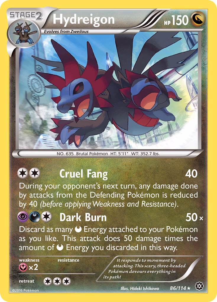 Hydreigon Pokemon card (86/114, Steam Siege)