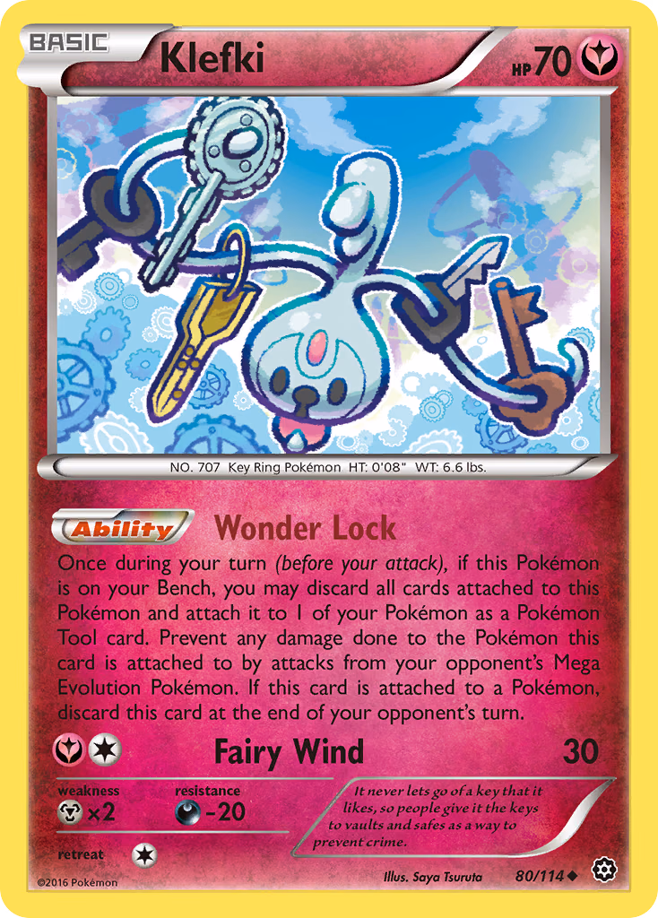 Klefki Pokemon card (80/114, Steam Siege)
