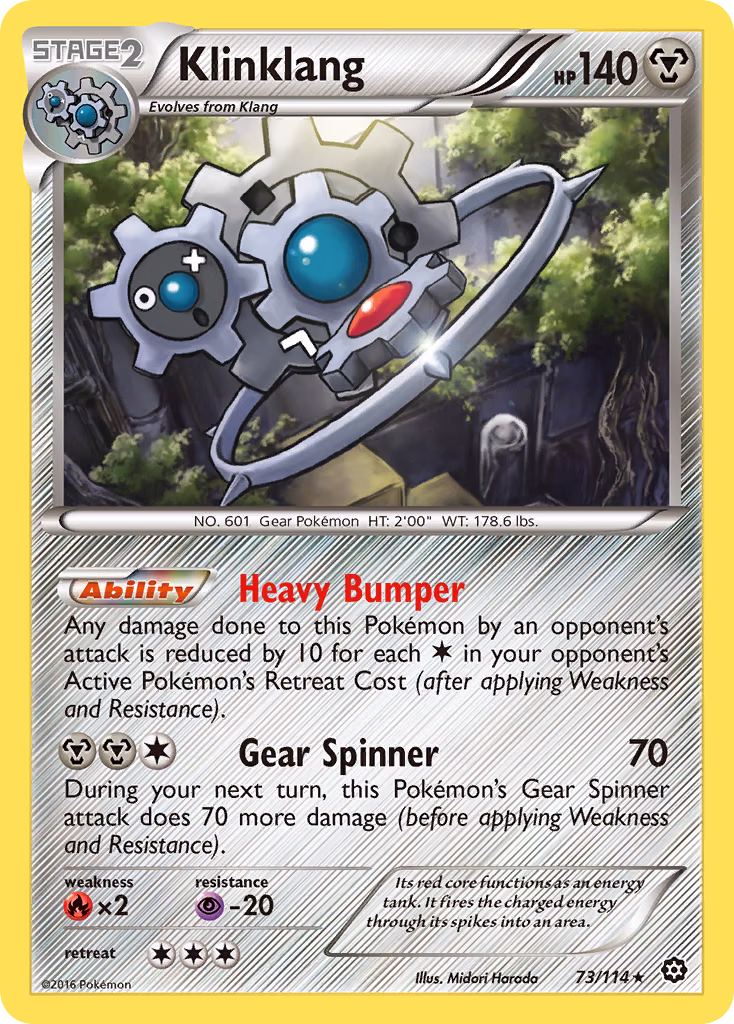 Klinklang Pokemon card (73/114, Steam Siege)