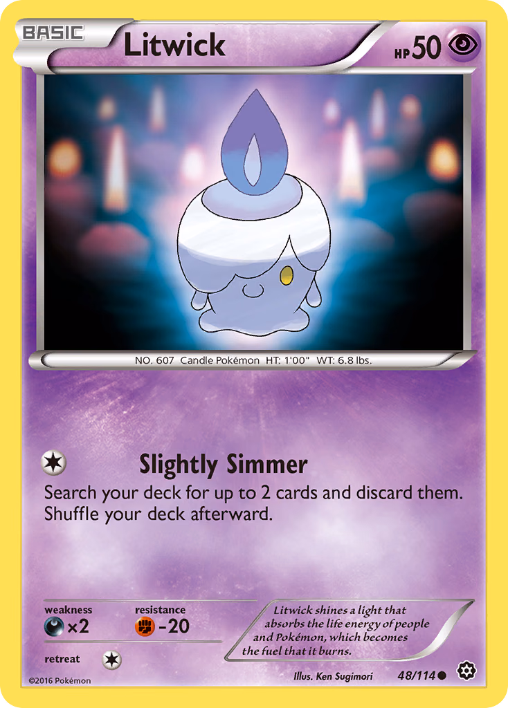 Litwick Pokemon card (48/114, Steam Siege)