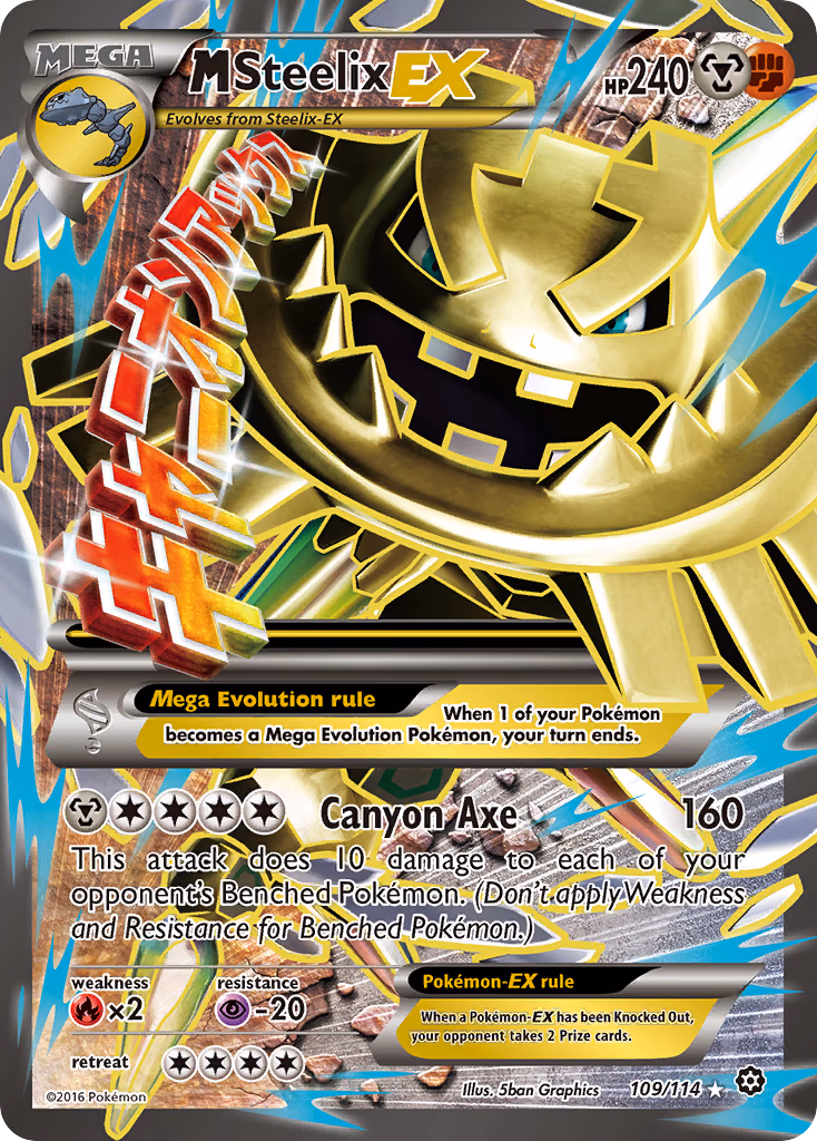 M Steelix-EX Pokemon card (109/114, Steam Siege)