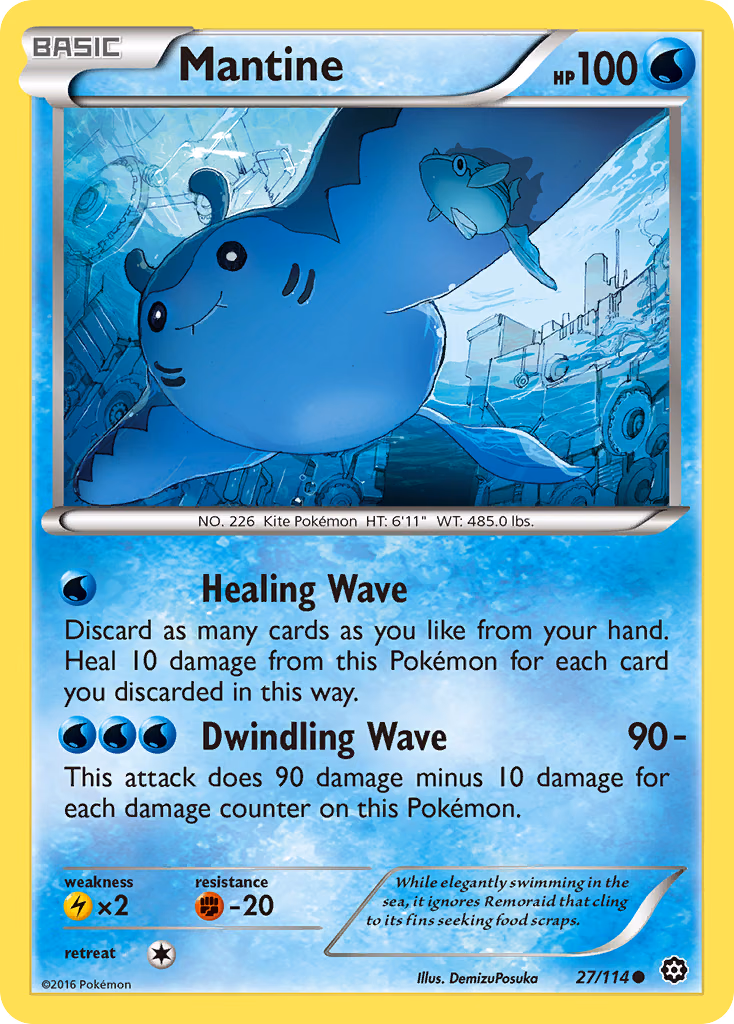Mantine Pokemon card (27/114, Steam Siege)