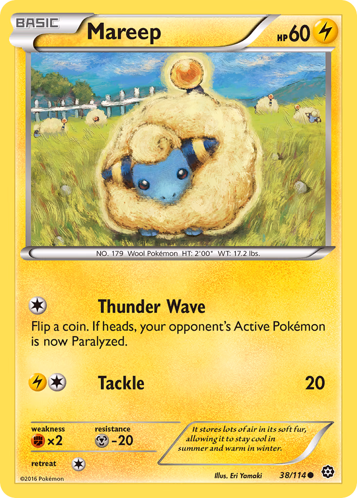 Mareep Pokemon card (38/114, Steam Siege)