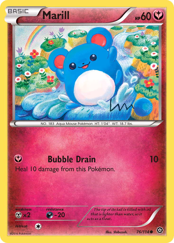 Marill Pokemon card (76/114, Steam Siege)