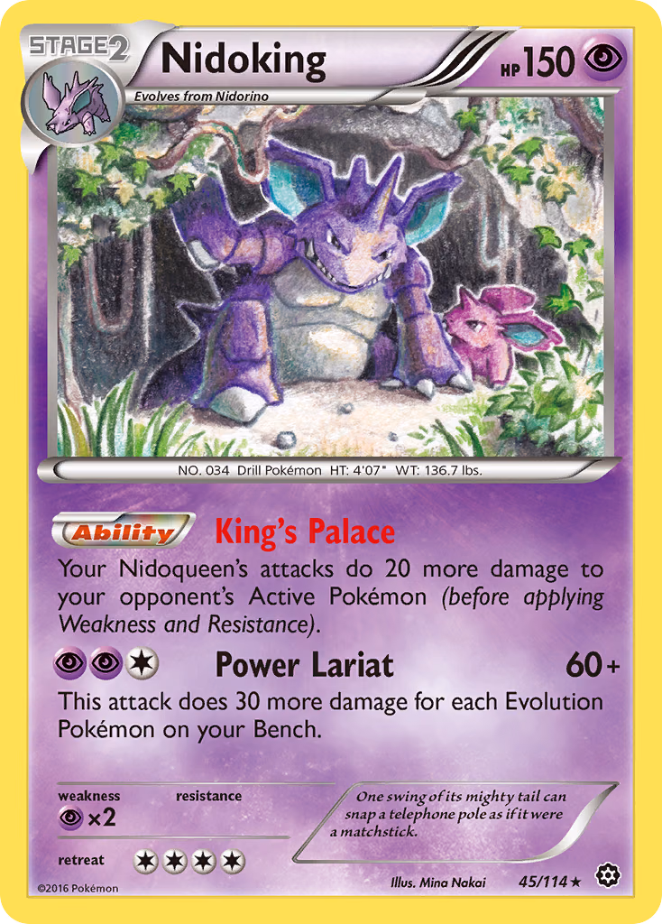 Nidoking Pokemon card (45/114, Steam Siege)
