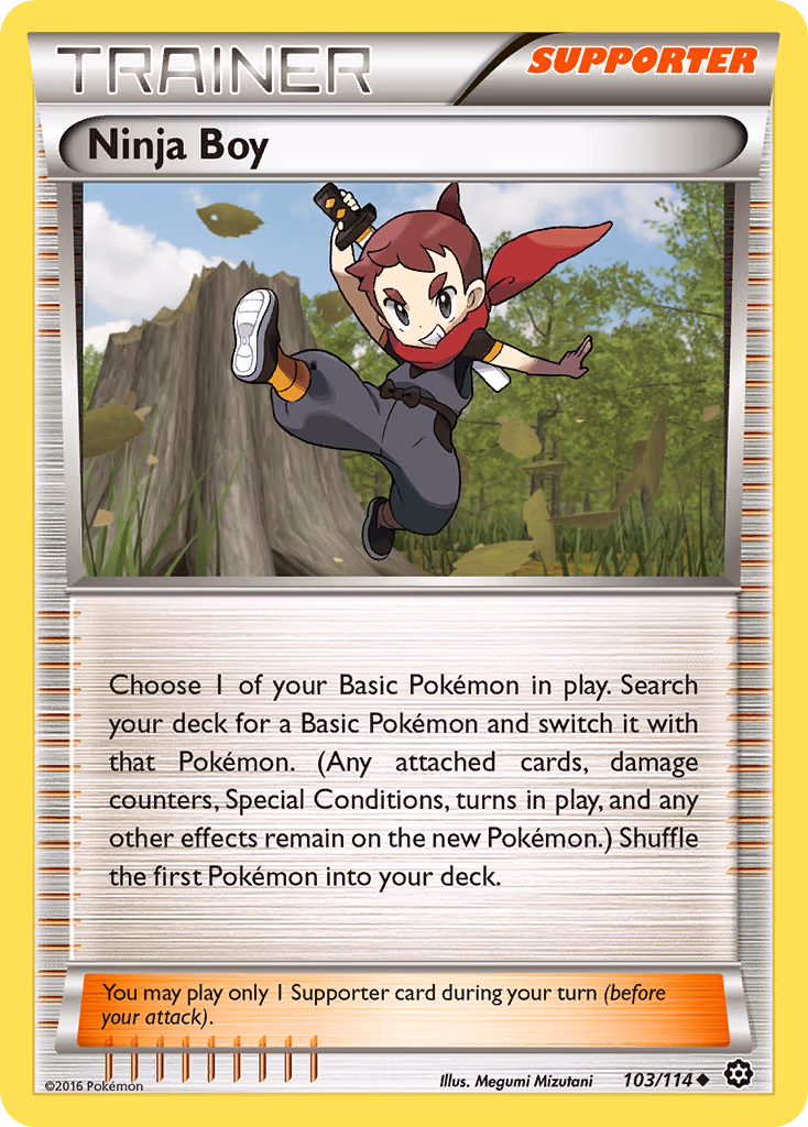 Ninja Boy Pokemon card (103/114, Steam Siege)