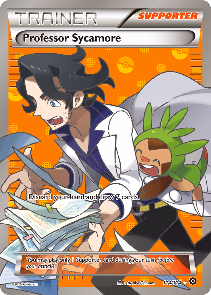 Professor Sycamore Pokemon card (114/114, Steam Siege)