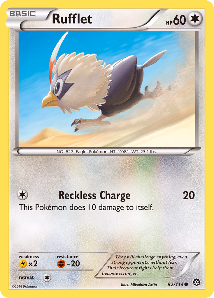 Rufflet Pokemon card (92/114, Steam Siege)