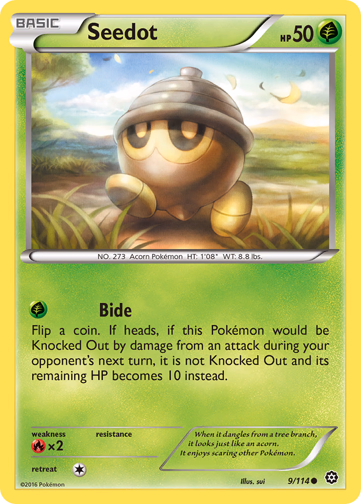Seedot Pokemon card (9/114, Steam Siege)