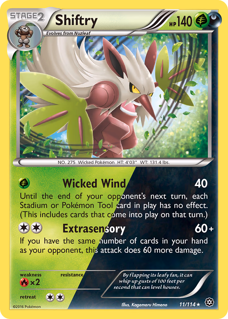 Shiftry Pokemon card (11/114, Steam Siege)