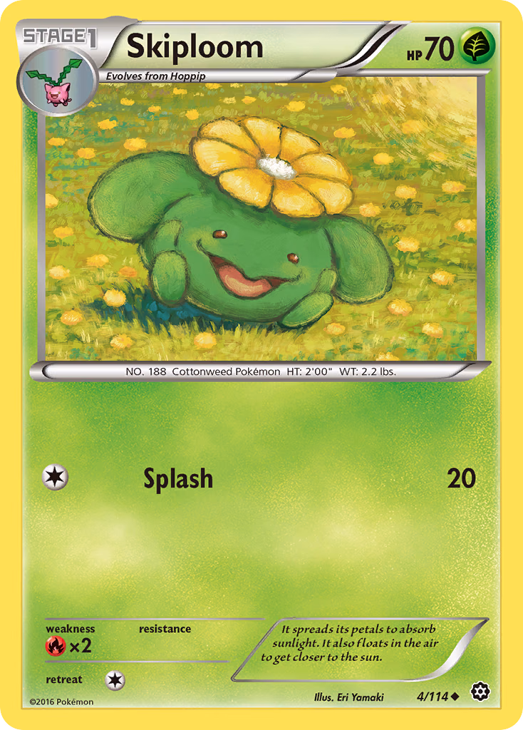 Skiploom Pokemon card (4/114, Steam Siege)