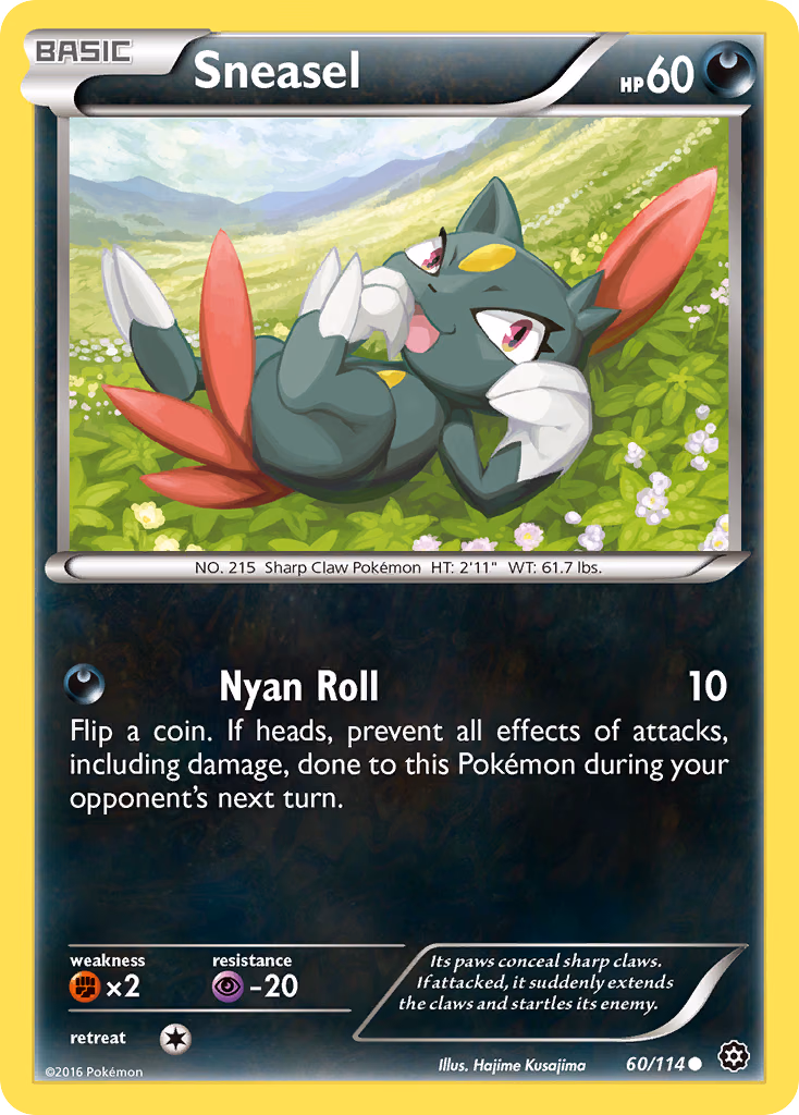Sneasel Pokemon card (60/114, Steam Siege)