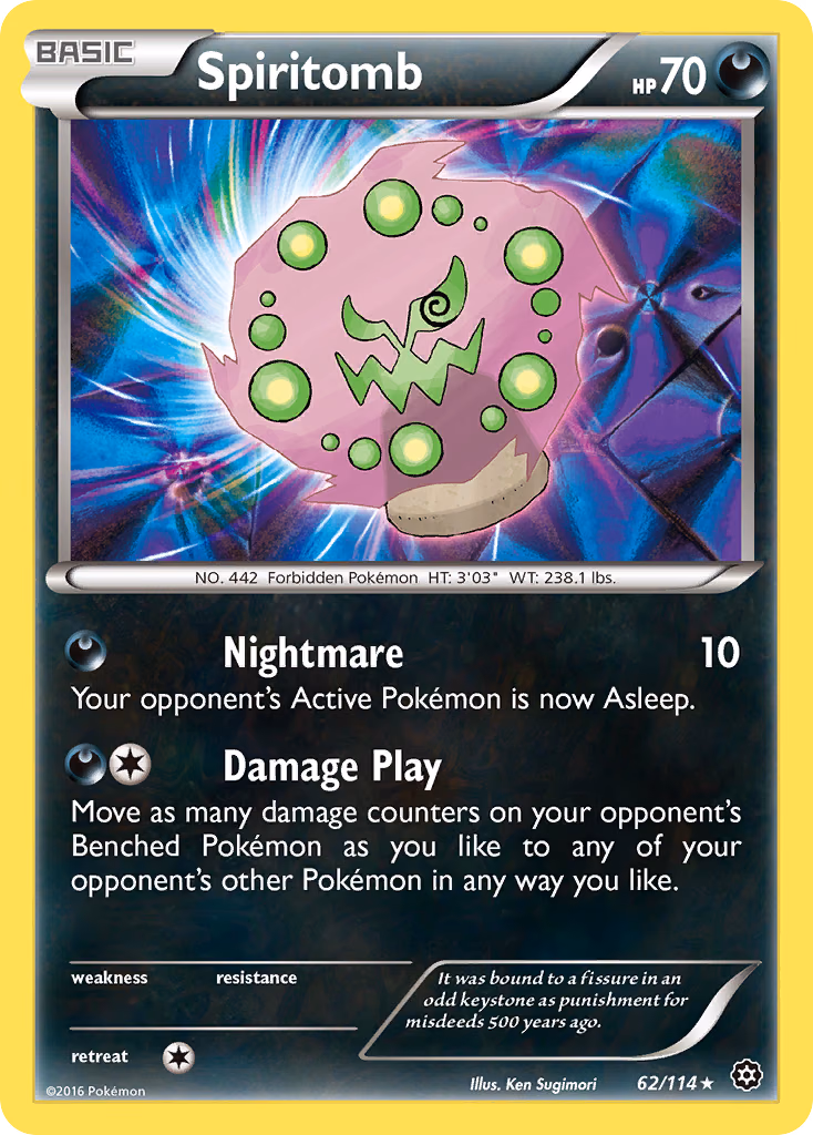 Spiritomb Pokemon card (62/114, Steam Siege)