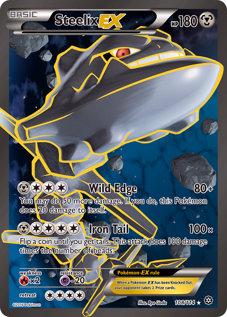 Steelix-EX Pokemon card (108/114, Steam Siege)