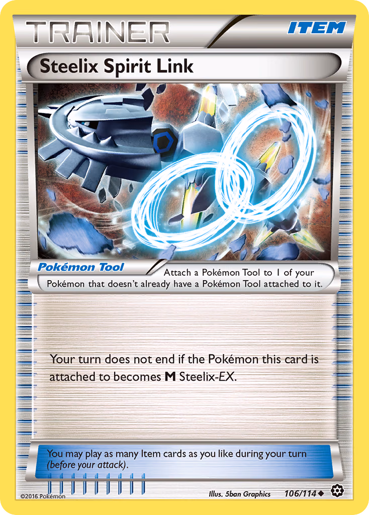 Steelix Spirit Link Pokemon card (106/114, Steam Siege)