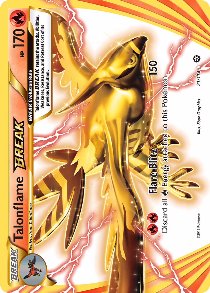 Talonflame BREAK Pokemon card (21/114, Steam Siege)