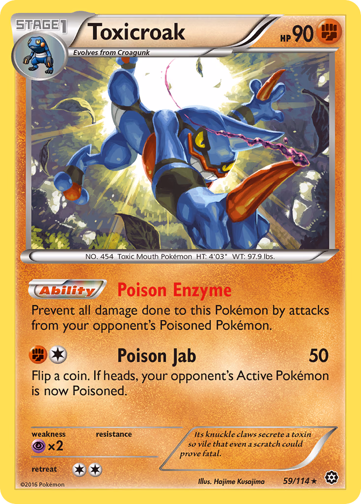Toxicroak Pokemon card (59/114, Steam Siege)