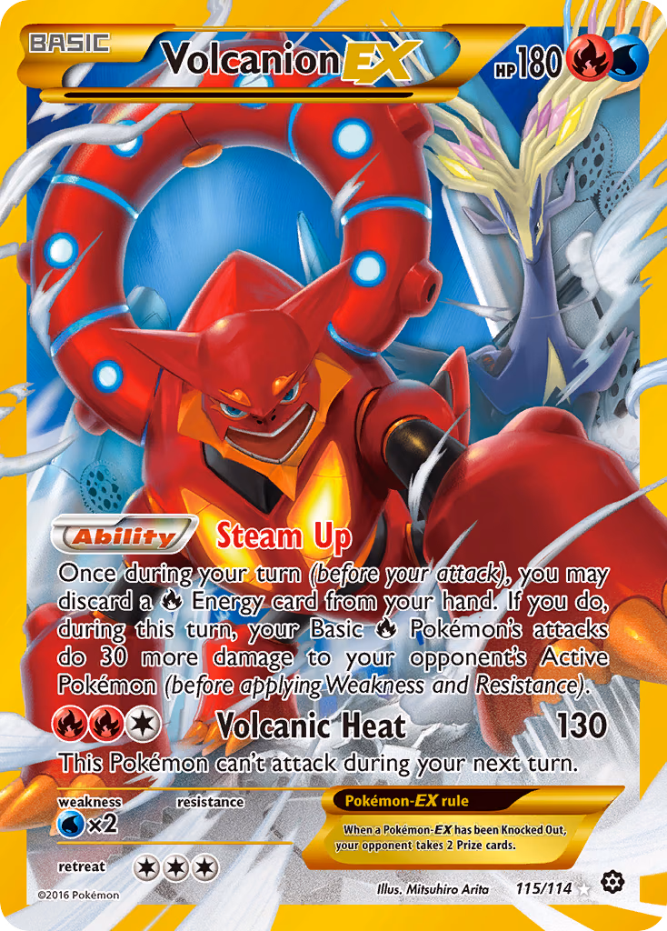 Volcanion-EX Pokemon card (115/114, Steam Siege)