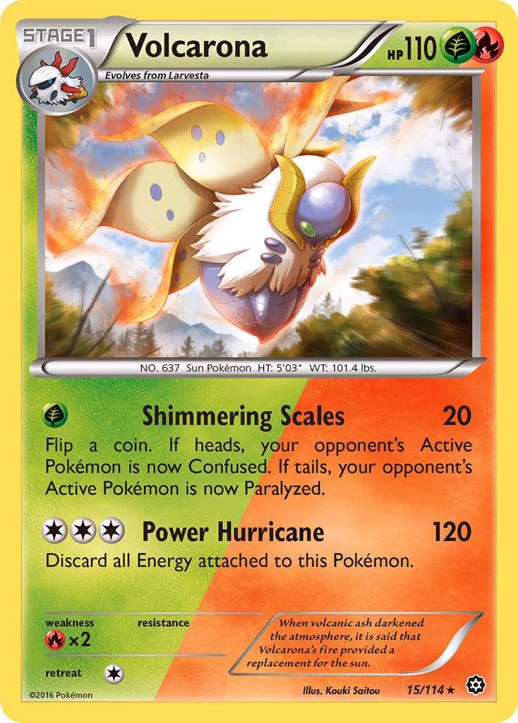 Volcarona Pokemon card (15/114, Steam Siege)