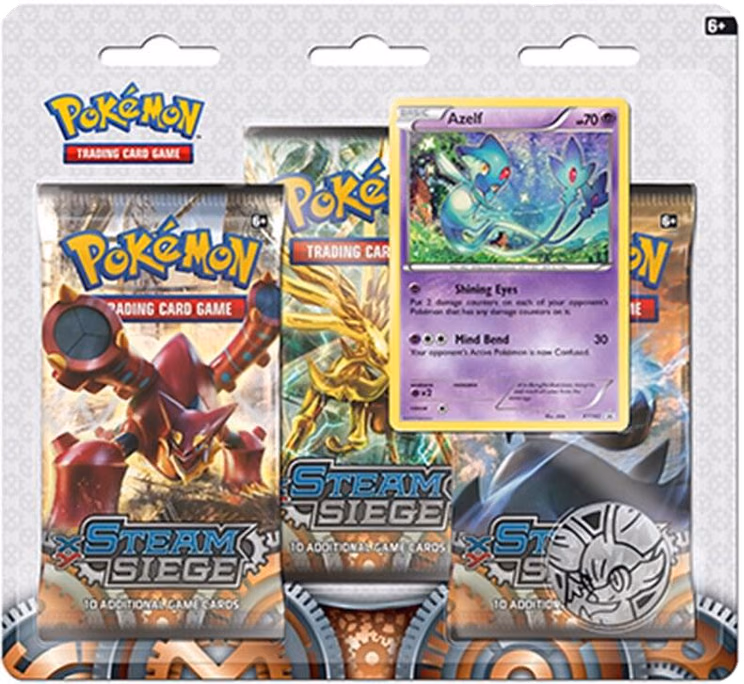Pokemon Steam Siege 3 Pack Blister [Azelf]