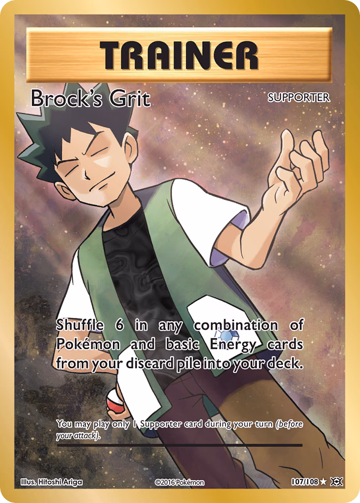 Brock's Grit Pokemon card (107/108, Evolutions)