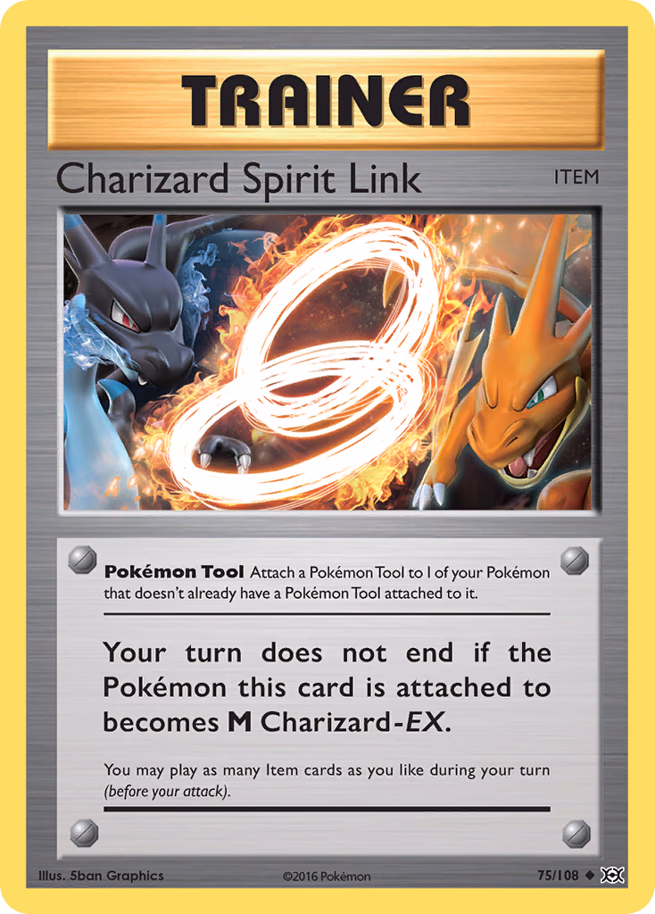 Charizard Spirit Link Pokemon card (75/108, Evolutions)