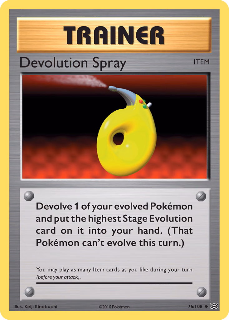 Devolution Spray Pokemon card (76/108, Evolutions)
