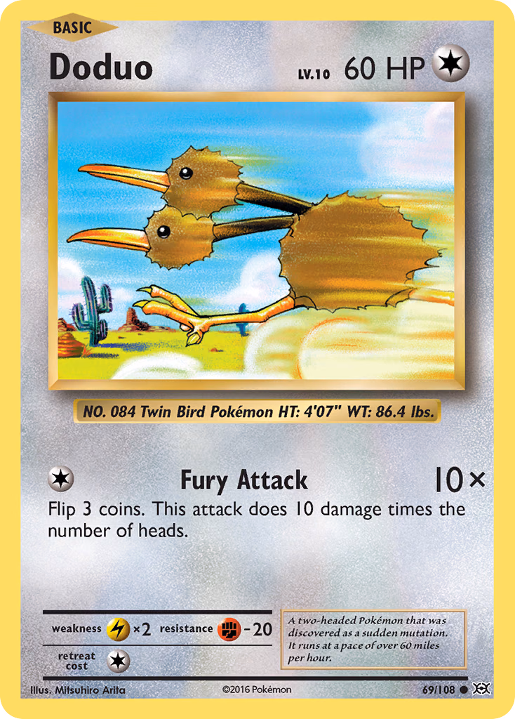 Doduo Pokemon card (69/108, Evolutions)