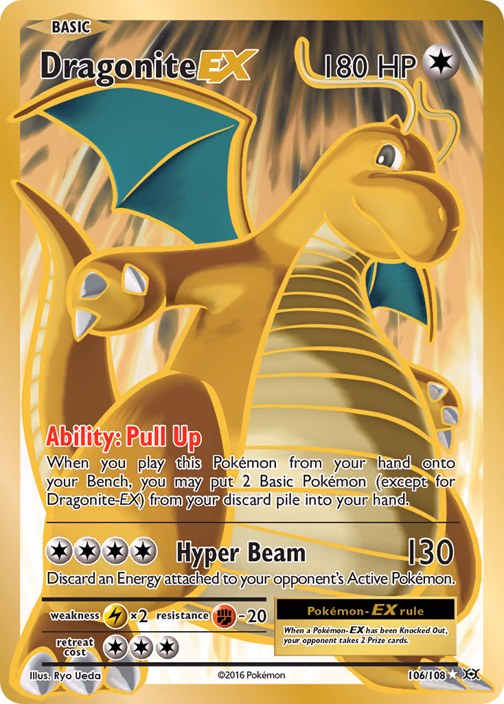 Dragonite-EX Pokemon card (106/108, Evolutions)