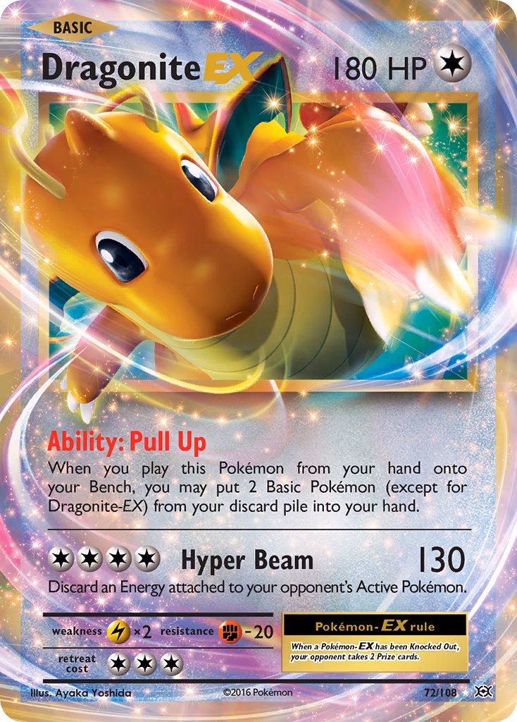 Dragonite-EX Pokemon card (72/108, Evolutions)