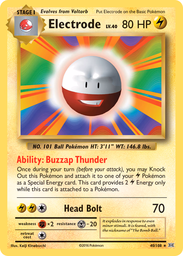 Electrode Pokemon card (40/108, Evolutions)