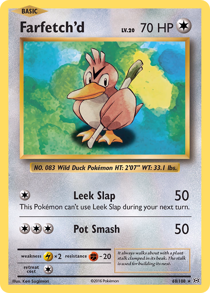 Farfetch'd Pokemon card (68/108, Evolutions)