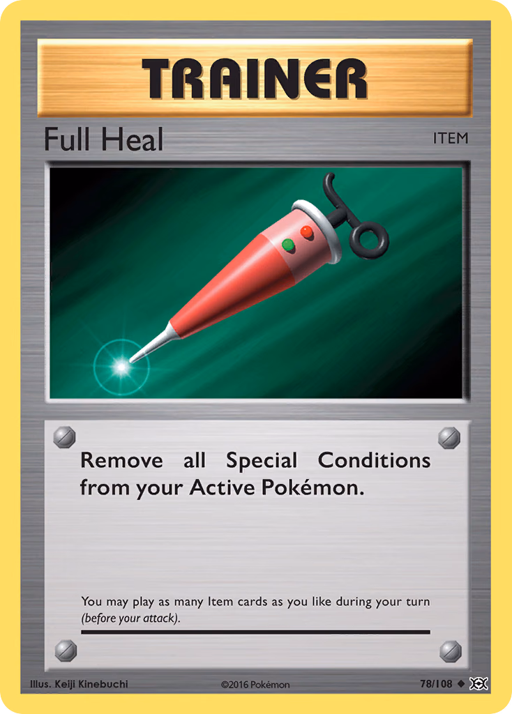Full Heal Pokemon card (78/108, Evolutions)