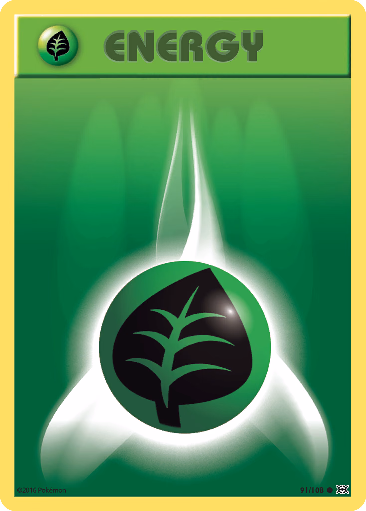 Grass Energy Pokemon card (91/108, Evolutions)