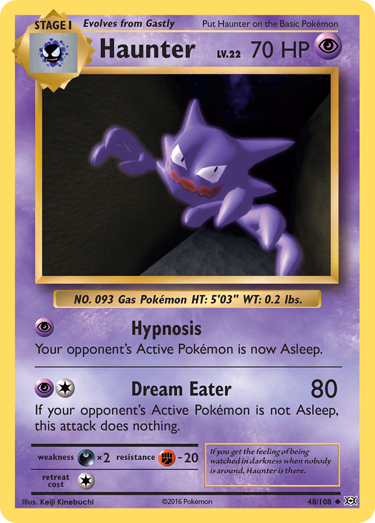 Haunter Pokemon card (48/108, Evolutions)