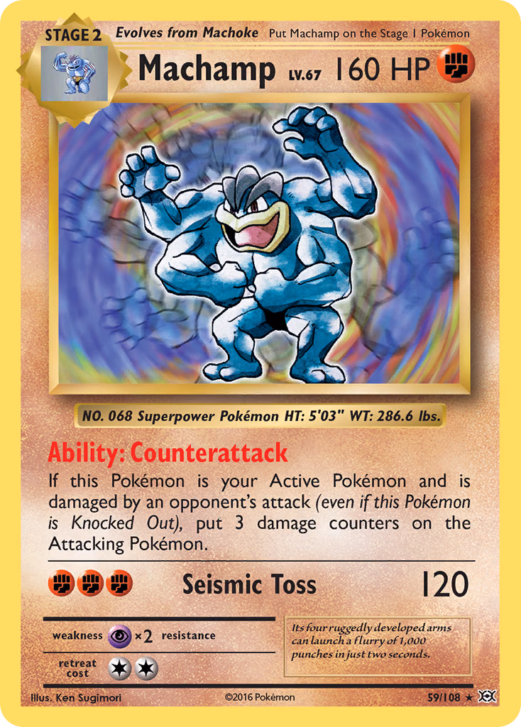 Machamp Pokemon card (59/108, Evolutions)