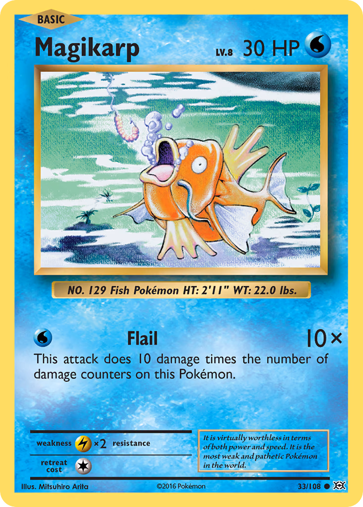 Magikarp Pokemon card (33/108, Evolutions)