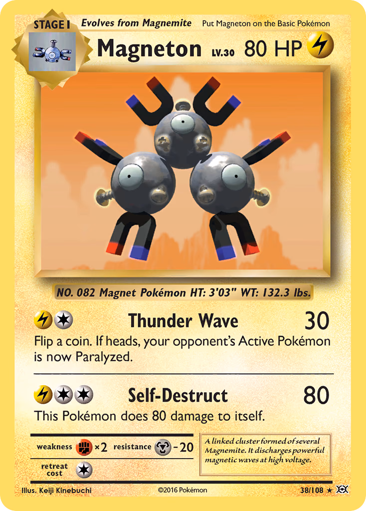Magneton Pokemon card (38/108, Evolutions)