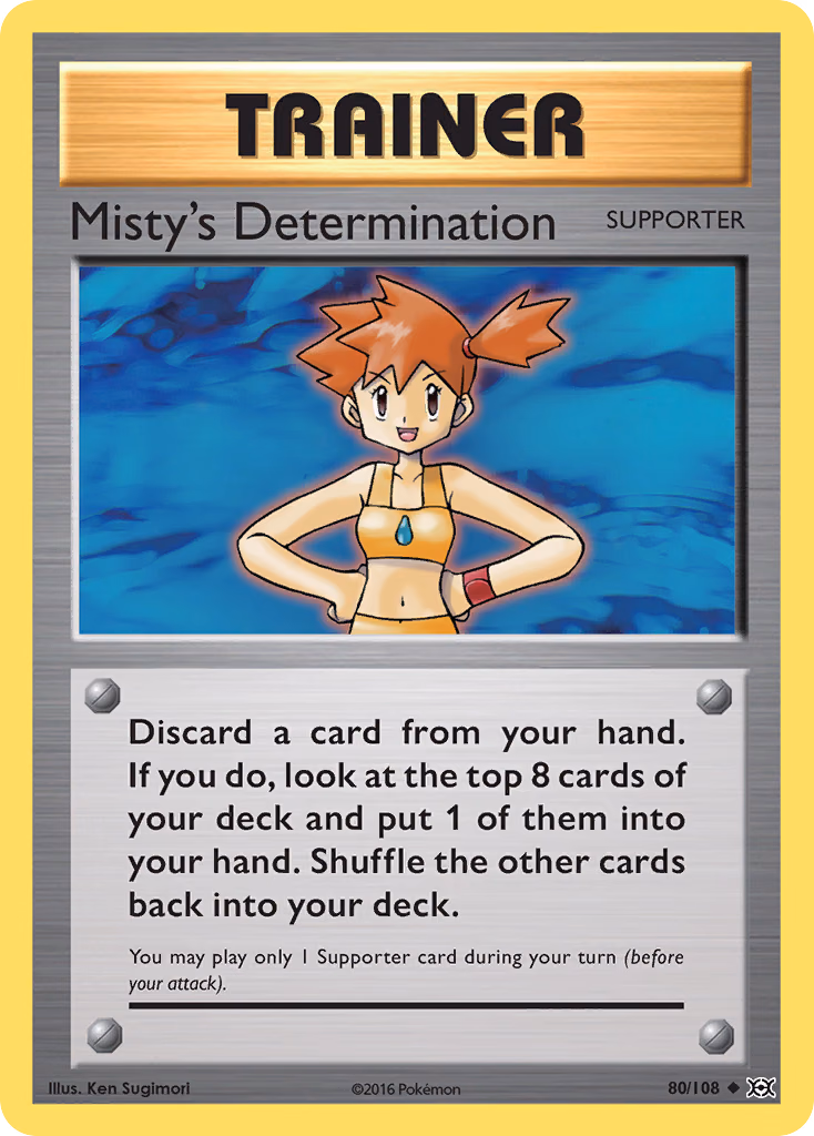 Misty's Determination Pokemon card (80/108, Evolutions)