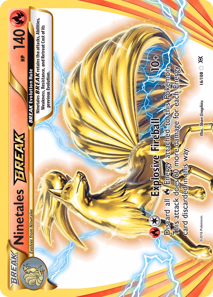 Ninetales BREAK Pokemon card (16/108, Evolutions)