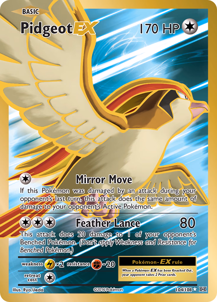 Pidgeot-EX Pokemon card (104/108, Evolutions)
