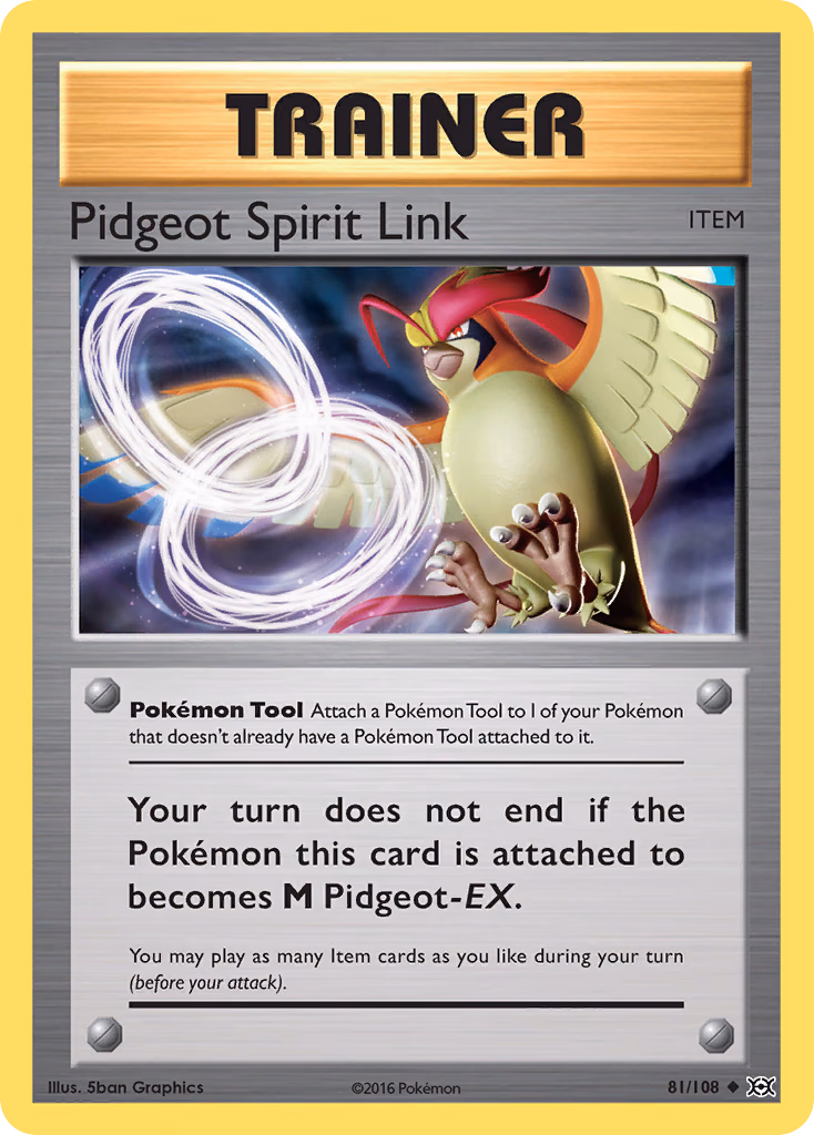 Pidgeot Spirit Link Pokemon card (81/108, Evolutions)